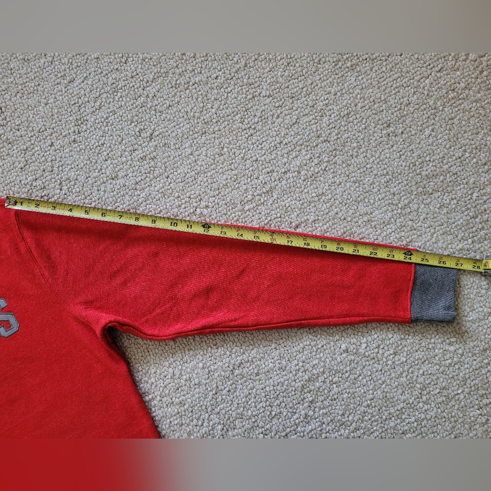 Houston Rockets Fanatics Sweatshirt Heathered Red/Grey Cuffs & Waistband Size: L - Picture 4 of 9